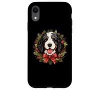 Carcasa para iPhone XR Cute Wreath Christmas Bernedoodle Dog Lover
