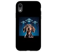 Carcasa para iPhone XR Dachshund Dog Alien UFO Dachshund Decoración Niños Divertido Dachshund