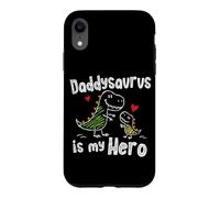 Carcasa para iPhone XR Daddysaurus es mi héroe, Lindo Doodle para niños, papá, Amantes de los Dinosaurios