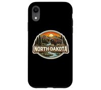 Carcasa para iPhone XR Dakota del Norte Souvenir Vacation Memorabilia Badge State Trip