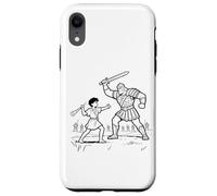 Carcasa para iPhone XR David & Goliat Lucha - Niños Fe Colorear Biblia Historia Arte