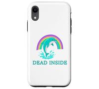 Carcasa para iPhone XR Dead Inside Funny Dolphin Rainbow