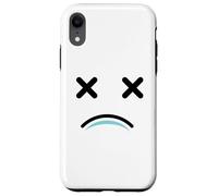 Carcasa para iPhone XR Dead Tired Face - Funny Cartoon White/Blue