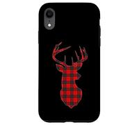Carcasa para iPhone XR Deer Plaid Red Reindeer Buck Christmas Xmas