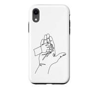 Carcasa para iPhone XR Dibujo de una línea: Manos Que cuentan Historias