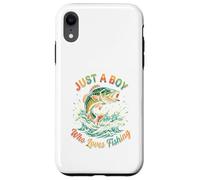 Carcasa para iPhone XR Dibujos Animados de Just A Boy Who Loves Fishing Bass