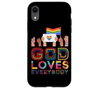 Carcasa para iPhone XR Dios ama a Todos Gay Christian Rainbow Meme