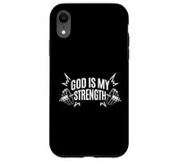 Carcasa para iPhone XR Dios es mi Fuerza Christian Gimnasio Fitness Motivacional