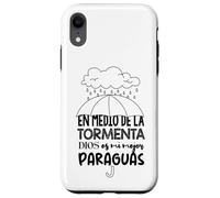 Carcasa para iPhone XR Dios es mi Paraguas en Medio de la tormenta
