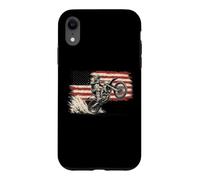 Carcasa para iPhone XR Dirt Bike American Flag Motocross Biker Vintage USA Cool