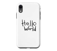 Carcasa para iPhone XR Diseño artístico con Pincel en Negrita de Hello World con el Primer código
