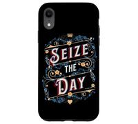 Carcasa para iPhone XR Diseño de tipografía Vintage con Cita Motivacional de Aprovechar el día