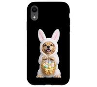Carcasa para iPhone XR Disfraz de Perro Cocker Spaniel con Conejito de Pascua