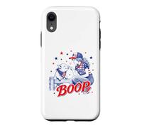 Carcasa para iPhone XR Divertido 4 de Julio Boop Farm Girl & Baby Pig Patriotic USA