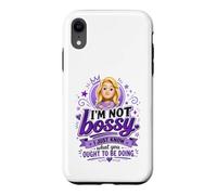 Carcasa para iPhone XR Divertido Bossy Rubia De Dibujos Animados Mujer Púrpura Reina