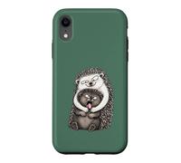 Carcasa para iPhone XR Divertido Introvertido Abrazo Torpe Erizo Animal Humor sarcástico
