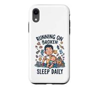 Carcasa para iPhone XR Divertido niño Cansado Nuevo papá Corriendo en el sueño Roto Diario
