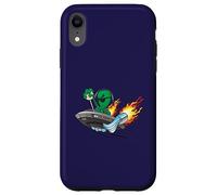 Carcasa para iPhone XR Divertido UFO UAP Alien Hotrod Platillo Volador Diseño de Dibujos Animados