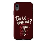 Carcasa para iPhone XR Do U Love Me Yes No Maybe Humor de Pareja Cita romántica