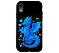 Carcasa para iPhone XR Dragon Azul Mistico Ilustracion Fantasia Celestial Adorable
