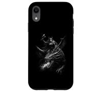 Carcasa para iPhone XR Dragón de fantasía de Fuego Oscuro con Jinete Vikingo Femenino