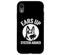 Carcasa para iPhone XR Ears Up System Armado Pastor Alemán Perro Amante
