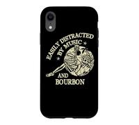Carcasa para iPhone XR Easily Distracted by Music and Bourbon Skeleton