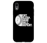 Carcasa para iPhone XR Eat Sleep Baseball Repeat Softball Catcher Batter Baseballer