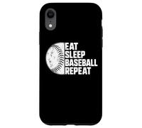 Carcasa para iPhone XR Eat Sleep Baseball Repeat Softball Catcher Batter Baseballer