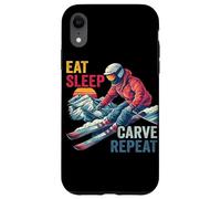 Carcasa para iPhone XR Eat Sleep Carve Repeat - Ski Driver Sunset Ski Design