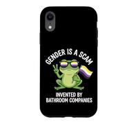 Carcasa para iPhone XR El género es una estafa Bandera de Enby de Rana no binaria