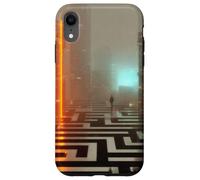 Carcasa para iPhone XR El umbral de neón - Cyberpunk Dystopian City Art