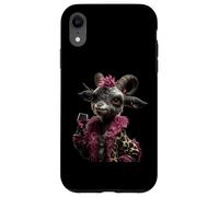 Carcasa para iPhone XR Elegante Retrato De Ovejas Moda Granja Animal Cordero Rosa Redondo