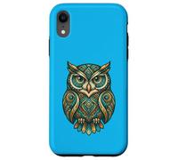 Carcasa para iPhone XR Elemental Folk Art Owl Symmetrical Mandala Bird Graphic