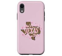 Carcasa para iPhone XR Ella es de Texas I Can Tell Pink Leopard