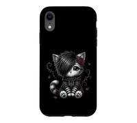 Carcasa para iPhone XR EMO Cat Rose Regalos góticos Amante de los Gatos Goth Girl Dark Kitty