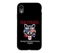 Carcasa para iPhone XR EMS-EMT Mapache patriótico sirviendo a la Estrella de la Vida de la Comunidad