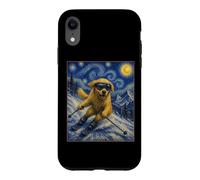 Carcasa para iPhone XR Esquí Golden Retriever Art Skiier Perro en Ski Hill
