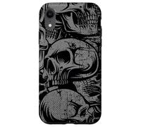 Carcasa para iPhone XR Estilo 90s Gris Negro Cráneos Tatuaje Tradicional Americano