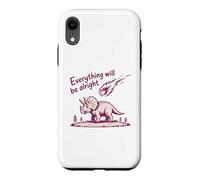 Carcasa para iPhone XR Everything Is Alright Dinosaur Asteroid Chaos Graphic Retro