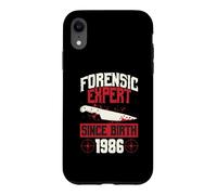 Carcasa para iPhone XR Experto forense Desde su Nacimiento 1986 Cumpleaños temático de crímenes Reales