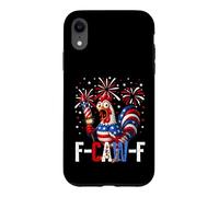 Carcasa para iPhone XR F Caw F Funny 4th of July American Flag Rooster Meme
