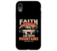 Carcasa para iPhone XR Faith Can Move Mountains Retro Sunset Bible Verse Christian