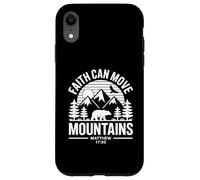 Carcasa para iPhone XR Faith Can Move Mountains Retro Sunset Biblia Verso Cristiano