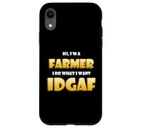 Carcasa para iPhone XR Farmer Idgaf Funny Vegetable/Animal Food Farming Rancher