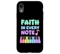 Carcasa para iPhone XR Fe en Cada Nota Piano Chica Cristiana Músico de la Iglesia