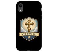 Carcasa para iPhone XR Fe Esperanza Amor Cristiano Ortodoxo Floral Jesucristo Dios