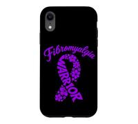 Carcasa para iPhone XR Fibromialgia Warrior Floral Purple Ribbon Concientización Sobreviviente