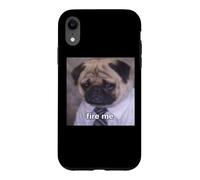 Carcasa para iPhone XR Fire Me Perro Pug con Trabajo Divertido Meme Borroso