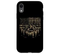Carcasa para iPhone XR Forest Tree Wildlife Nature Outdoor Camo American USA Flag